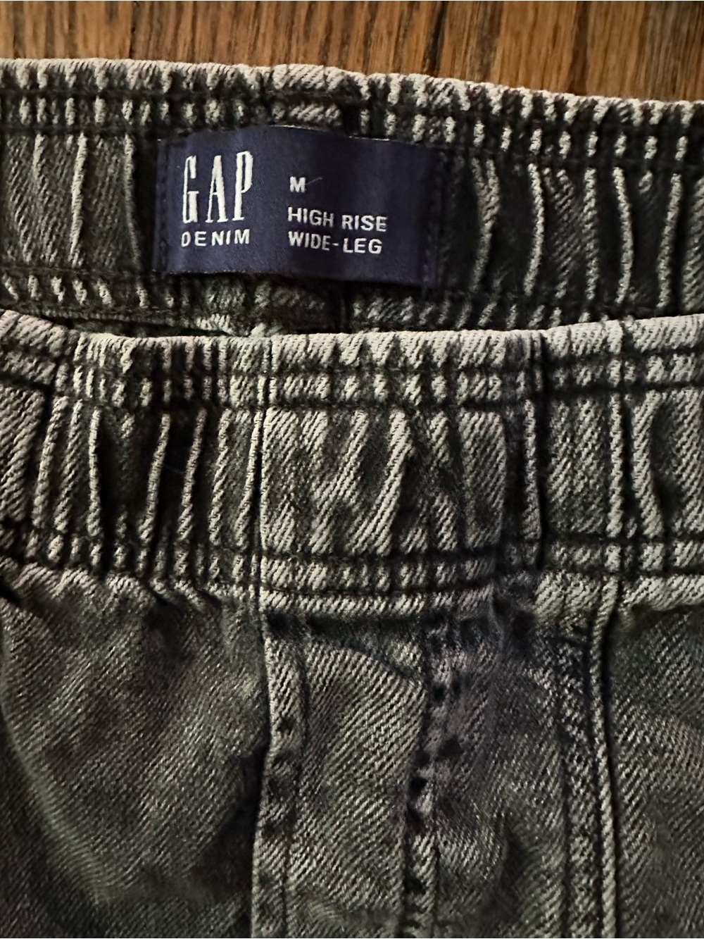GAP High Rise Wide Leg Utility Denim Pants Gray Wash Medium - Picture 2 of 10